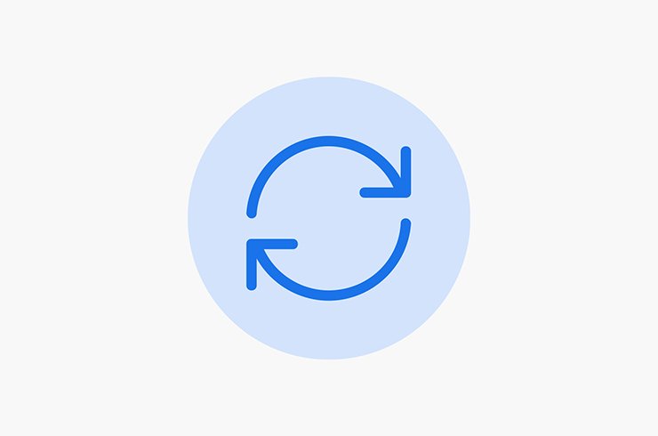 A blue automatic updates logo.